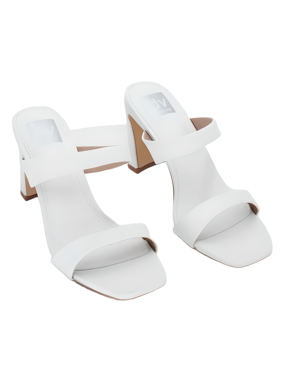 DV Dolce Vita Veniss Two-Band Blade 3" Heel White Sandals Size 8M